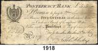 P A P I E R G E L D,AUSLÄNDISCHES  PAPIERGELD Großbritannien Englische Provinzialbanknote.  Nordengland.  Pontefract Bank.  1 Guinea 1.5.1809 und 5 Guineas 2.1.1809.  LOT. 2 Scheine.