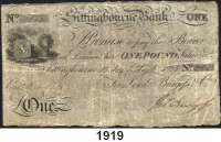 P A P I E R G E L D,AUSLÄNDISCHES  PAPIERGELD Großbritannien Englische Provinzialbanknote.   Sittingbourne Bank.  1 Pfund 17.8.1824.  Nr. 5602.