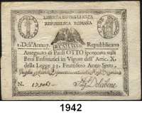 P A P I E R G E L D,AUSLÄNDISCHES  PAPIERGELD Italien 8 Paoli 1798.  Pick S 538.
