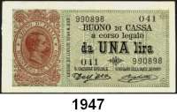 P A P I E R G E L D,AUSLÄNDISCHES  PAPIERGELD Italien 1 Lira L.1894.  Pick 34.
