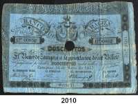 P A P I E R G E L D,AUSLÄNDISCHES  PAPIERGELD Spanien Banco de Zaragoza.  200 Reales de Vellon 14.5.1857.  Lochentwertet.  Pick S 452 b.