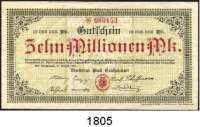 P A P I E R G E L D   -   N O T G E L D,Bayern Reichenhall, Bad 500.000 Mark und 1 Million Mark 13.8.1923;  1 Million Mark 20.8.1923.  10 Millionen Mark 27.8.1923 und 5 Millionen Mark 10.9.1923.  Keller 4501 a, b, c, d.  LOT. 5 Scheine.