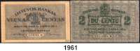 P A P I E R G E L D,AUSLÄNDISCHES  PAPIERGELD Litauen 1 Centas und 2 Centu 16.11.1922.  Pick 7 a und 8 a.  LOT. 2 Scheine.