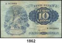 P A P I E R G E L D,AUSLÄNDISCHES  PAPIERGELD Estland 10 Krooni 1937.  Pick 67 a.