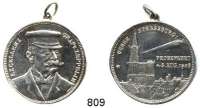 M E D A I L L E N,Luftfahrt - Raumfahrt Luftschiffahrt Silbermedaille 1908 (Lauer).  Abnahme-Fernfahrt des 