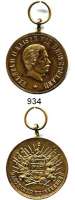 Orden, Ehrenzeichen, Militaria, Zeitgeschichte,Zeitgeschichte  -  Militaria  Bronzemedaille mit angeprägter Öse.  o.J.  Deutscher Kriegerbund.  Kopf Kaiser Wilhelm II.  nach rechts. / Waffentrophäen mit Inschrift 