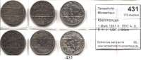 R E I C H S M Ü N Z E N,Kleinmünzen  1 Mark 1891 A; 1892 A, D, E, F, J.  LOT. 6 Stück.