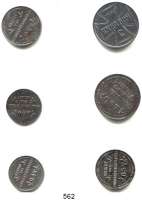 Besetzte Gebiete - Kolonien - Danzig,Oberbefehlshaber Ost 1 Kopeke 1916 A, J; 2 Kopeken 1916 A, J; 3 Kopeken 1916 A und J. LOT. 6 Stück.