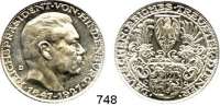 M E D A I L L E N,Personen Hindenburg, Paul von Silbermedaille 1927 Mzz. D (München, Karl Goetz). Zum 80. Geburtstag. Kienast 386. 36 mm. 24,8 g. Rand : BAYER. HAUPTMÜNZAMT SILBER 900f.