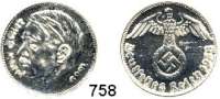 M E D A I L L E N,Personen Hitler, Adolf Versilberte Bronze-Fantasiemünze zu ? Reichsmark 1938. Kopf Adolf Hitlers links/ Reichsadler mit Hakenkreuz (wie 2 Reichsmarkstück 1936-1939). 25 mm. 8,07 g. Colbert-Hyder C 409.