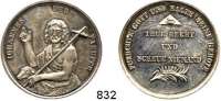 M E D A I L L E N,Religion; Liebe und Ehe Silbermedaille o.J. Johannes der Täufer. THUE RECHT UND SCHEUE NIEMAND. 36,2 mm. 14,29 g.