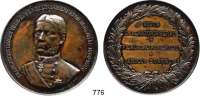 M E D A I L L E N,Personen Thun-Hohenstein, Franz von Bronzemedaille 1896 (I. B. Pichl). Auf seinen Rücktritt vom Statthalteramt. Brustbild nach halblinks. / 4 Textzeilen im Kranz. 58 mm. 84,2 g.