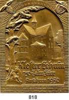 M E D A I L L E N,Automobile / Motorsport Einseitige Bronzeplakette 1930. (AWES MÜNZE BERLIN). Kloster Lehnin 750 Jahrfeier Anfahren 1930. 79 x 59 mm. 117 g.