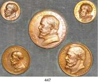 R E I C H S M Ü N Z E N,Bayern, Königreich Ludwig III. 1913 - 1918 SATZ. von 5 Bronze-Proben (Medailleur Goetz).  2, 3, 5, 10 und 20 Mark 1913.  Schaaf 51 G 1; 52 G 1; 53 G 1; ad202a G 1 und 202 G 1.  Kienast 77.  Im Originaletui
