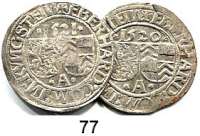 Deutsche Münzen und Medaillen,Augsburg, Reichsmünzstätte Kaiser Karl V. / Eberhard von Königstein 1519 - 1535 Batzen (arabische Jahreszahl) 1520 und 1521.  Schulten 39.  LOT. 2 Stück.