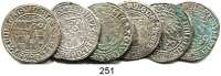 Deutsche Münzen und Medaillen,Konstanz, Bistum Hugo von Hohenlandenberg 1496 - 1532 Batzen o.J. mit Titel Maximilian.  Schulten 1702 und 1703(5).  LOT. 6 Stück.