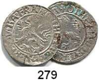 Deutsche Münzen und Medaillen,Pfalz - Neuburg Ottheinrich und Philipp 1504 - 1544 1/2 Batzen 1515 und 1519.  1,81 g. und 1,69 g.  Schulten 2758.  LOT. 2 Stück.