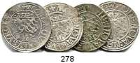 Deutsche Münzen und Medaillen,Pfalz - Neuburg Ottheinrich und Philipp 1504 - 1544 Batzen 1515, 1517, 1520 und 1522.  Schulten 2757.  LOT. 4 Stück.