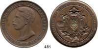 M E D A I L L E N,Städte Kassel Bronzemedaille 1889 (J. S. F.).  Allgemeine Ausstellung für Jagd, Fischerei und Sport.  Kopf des Protektors Heinrich Prinz von Preußen nach links. / Wappen über erlegtem Hirsch und Hase.  50 mm.  61,4 g.
