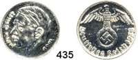 M E D A I L L E N,Personen Hitler, Adolf Versilberte Bronze-Fantasiemünze zu ? Reichsmark 1938.  Kopf Adolf Hitlers links/ Reichsadler mit Hakenkreuz (wie 2 Reichsmarkstück 1936-1939).  25 mm.  8,31 g.  Colbert-Hyder C 409.