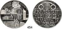 M E D A I L L E N,Städte Leipzig Feinsilbermedaille 2009 (Peter Götz Güttler).  600 jähriges Bestehen der Universität.  40 mm.  24,84 g.  Katalog Güttler 2009.32 b.  m Originaletui mit Begleittext.