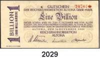 P A P I E R G E L D   -   N O T G E L D,Reichsbahn Altona 500.000 Mark, 1,  2 und 5 Millionen Mark 8.8.1923.  100, 200, 500 Millionen Mark 1.10.1923.  1(2), 5, 10, 20(2), 50, 100 Milliarden Mark 23.10.1923.  500 Milliarden Mark 5.11.1923.   1(2x ksfr.) Billion Mark  14.11.1923.  Müller/Geiger/Grabowski 001.1., 4., 6.a., 9.b., 10., 11.a., 12.a., 13.(2), 14.b., 15.b., 16.b.(2), 18.b., 20.a., 21.a., 23.b., 23.e.  LOT. 18 Scheine.