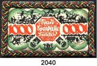 P A P I E R G E L D   -   N O T G E L D,Notgeld der besonderen Art Bielefelder Stoffgeld 1000 Mark 15.12.1922.  Mit bunter Borte umrändelt.  Grabowski 59 c.