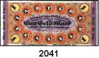 P A P I E R G E L D   -   N O T G E L D,Notgeld der besonderen Art Bielefelder Stoffgeld 1 Goldmark 24.11.1923.  Leinen, weiß.  Grabowski 99.
