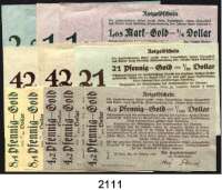 P A P I E R G E L D   -   N O T G E L D,Thüringen Erfurt Handelskammer.  4,2 (3), 8,4 (2), 21 und 42 (2) Goldpfennig.  1,05 (2) und 2,10 (2) Goldmark.  Alle 30.10.1923.  Müller 1585.1, 2, 3, 4, 5 a, 6, 7.  LOT. 12 Scheine.
