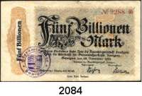 P A P I E R G E L D   -   N O T G E L D,Württemberg und Baden Saulgau Amtskörperschaft.  5 Billionen Mark 20.11.1923.  Keller 4726 l.