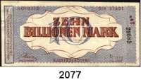 P A P I E R G E L D   -   N O T G E L D,Pfalz Kaiserslautern Stadt.  10 Billionen Mark Oktober 1923-1.4.1924.  Keller 2541 k.
