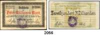 P A P I E R G E L D   -   N O T G E L D,Bayern Traunstein Bezirks-Sparkassa.  1 Million Mark 10.8.1923.  2(16) Millionen Mark 10.8.1923.  200(18) Milliarden Mark 3.11.1923.  Keller 5189 a, h.  LOT. 35 Scheine.