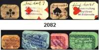 P A P I E R G E L D   -   N O T G E L D,Posen Lopischewo. Gutsverwaltung. Bei Ritschenwalde(Posen).  50 Pfennig, Drei Mark und 5 Mark(2) o.D.(8.8.1914).  Je auf ausgeschnittenem Teil einer Spielkarte, hier in der Reihenfolge:  Kreuz, Karo, Herz, Pik.  Je mit Stempel der Gutsverwaltung.  Keller 206 A, B, C, D.  Dießner 206 1.A, 2.B, 3.C, 4.D.  Selten.  LOT. 4 Scheine.