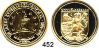 M E D A I L L E N,Städte Kyffhäuserkreis SATZ. von drei Medaillen zur 100 Jahrfeier des Kyffhäuserdenkmals (Kaiser-Wilhelm-Denkmal auf dem Kyffhäuser).  Je 30 mm.  Gold(333/5,98g); Silber (999/8,47g) und Kupfer.