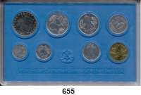 Deutsche Demokratische Republik,K U R S S Ä T Z E  Kurssatz 1979.  1 Pfennig bis 5 Mark Brandenburger Tor.