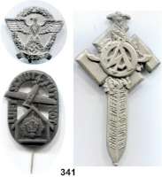 Orden, Ehrenzeichen, Militaria, Zeitgeschichte,Zeitgeschichte  -  Militaria  Drittes Reich,  Abzeichen 1934.  SA Brigade Treffen Erfurt Ostern (Tieste 34-03); Abzeichen 1942.  Tag der Polizei und o.J.  LUFTSCHUTZ TUT NOT.  LOT. 3 Stück (alle mit rücks. Nadel).