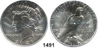 AUSLÄNDISCHE MÜNZEN,U S A  1 Dollar 2021 P.  Peace Dollar.  Im Originaletui mit Zertifikat.