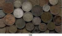Deutsche Münzen und Medaillen,Preußen, Königreich Wilhelm I. 1861 - 1888 1 Pfennig(27); 2 Pfennig(17); 3 Pfennig(80); 4 Pfennig(2); 1/2 Silbergroschen(3); 1 Silbergroschen(20) und 2 1/2 Silbergroschen(5).  LOT. 154 Stück.