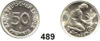 B U N D E S R E P U B L I K,  50 Pfennig 1950 G.  Bank Deutscher Länder.  Jaeger 379.  Mit Foto-Expertise (06.11.1998 / Krell, Herborn)