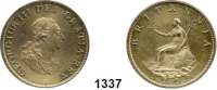 AUSLÄNDISCHE MÜNZEN,Großbritannien Georg III. 1760 - 1820 Halfpenny 1799.  12,99 g. Vergoldet.  Spink 3778.  KM 647 a.