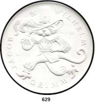 Deutsche Demokratische Republik,  20 Mark 1986.  200. Geburtstag der Gebrüder Grimm.  Gipsmodell der Vorderseite.  Entwurf von Heinz Hoyer und Sneschana Russewa-Hoyer, Berlin.  165 mm.  20 mm stark.  445 g.