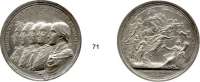 Deutsche Münzen und Medaillen,Preußen, Königreich Friedrich Wilhelm III. 1797 - 1840 Silbermedaille 1801 (Loos).  Jahrhundertfeier des Königreiches.  Fünffaches Brustbild links der bisherigen Könige unter strahlendem Stern. /  Thronende Borussia mit Füllhorn, Apollon mit Wagen und Horen empfangend.  56 mm. 70,72 g.  Marienburg 3662.  Sommer A 76.