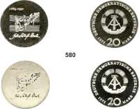 Deutsche Demokratische Republik,  Bach PP - Pärchen.  20 Mark 1975.  Johann Sebastian Bach.  Auflage 3 Exemplare und 20 Mark 1975.  Johann Sebastian Bach - Negativ-Probe.  Auflage 4 Exemplare.  Wohl einzigartiges Angebot als Pärchen.  Äußerst selten.  Jeweils mit Foto-Gutachten (23.03.1996, Krell/Herborn).