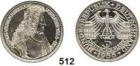 B U N D E S R E P U B L I K,  5 Mark 1955 G.  Jaeger 390.  Markgraf von Baden 