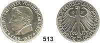 B U N D E S R E P U B L I K,  5 Mark 1957 J.  Jaeger 391.  Joseph Freiherr von Eichendorff.
