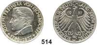 B U N D E S R E P U B L I K,  5 Mark 1957 J.  Jaeger 391.  Joseph Freiherr von Eichendorff.