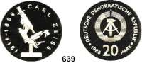 Deutsche Demokratische Republik,  20 Mark 1988.  Carl Zeiss.