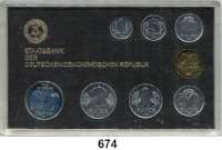 Deutsche Demokratische Republik,K U R S S Ä T Z E  Kurssatz 1985.  1 Pfennig bis 5 Mark Frauenkirche Dresden.