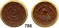 P O R Z E L L A N M Ü N Z E N,S A C H S E N  2 Mark 1921 braun mit Goldrand.  Menzel 22281.?.