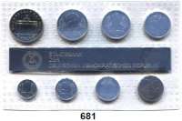 Deutsche Demokratische Republik,K U R S S Ä T Z E  Kurssatz 1987.  1 Pfennig bis 5 Mark Brandenburger Tor.